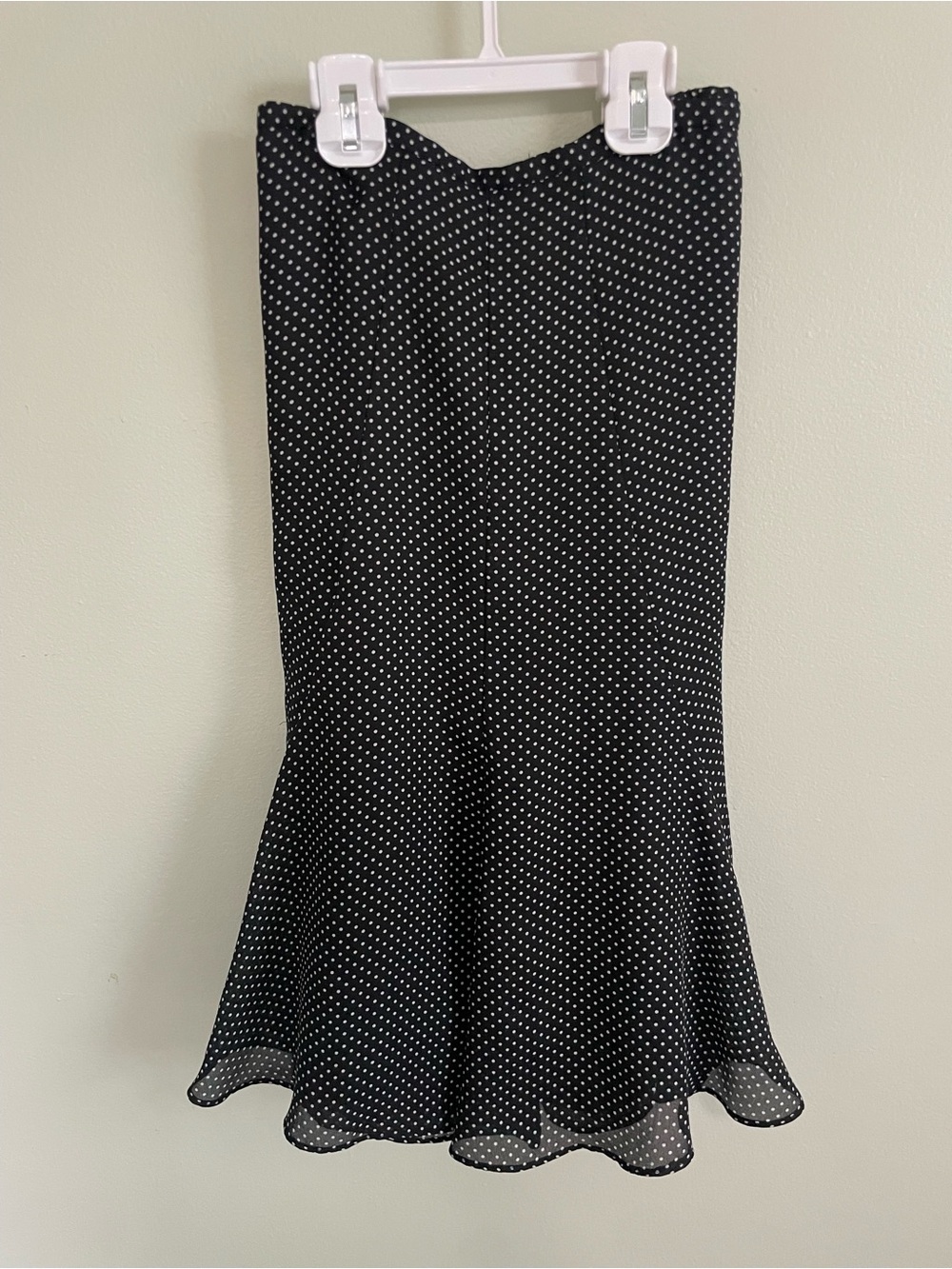 Black Polka Dot Midi Skirt